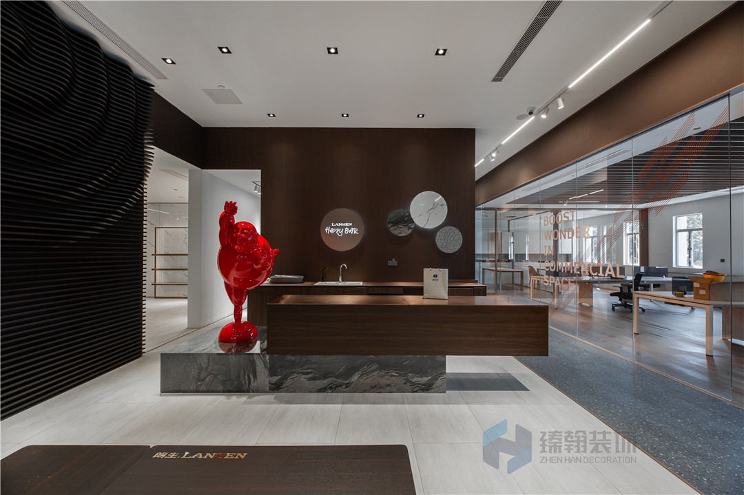 1000平朗生材料展厅装修
